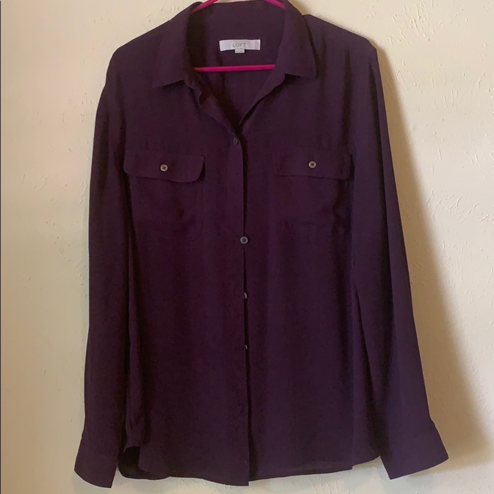 Deep purple button down shirt